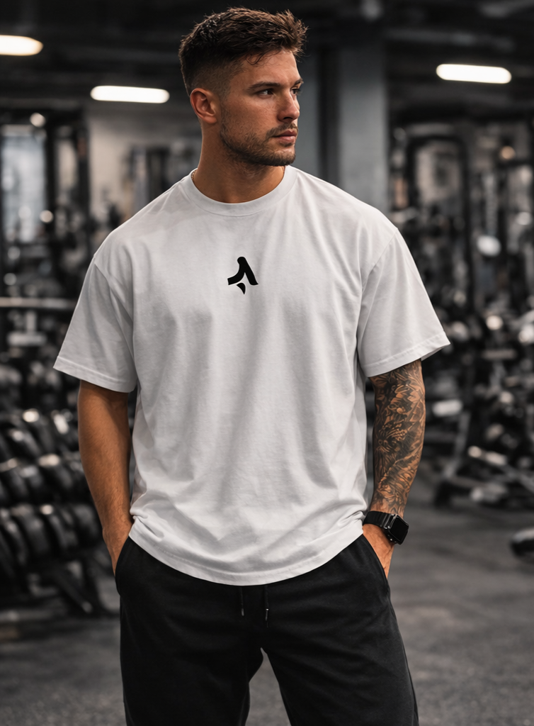 White Heavy-Weight Gym Tee